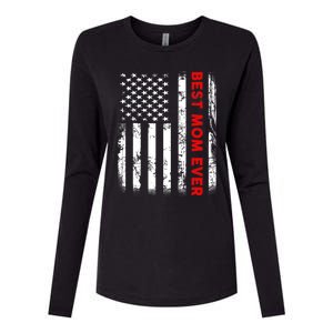 Best Mom Ever US American Flag Graphic Tee Mothers Day Womens Cotton Relaxed Long Sleeve T-Shirt