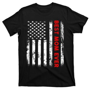 Best Mom Ever US American Flag Graphic Tee Mothers Day T-Shirt