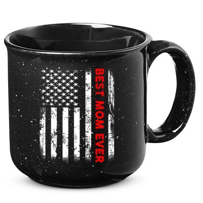Best Mom Ever US American Flag Graphic Tee Mothers Day 15oz Campfire Ceramic Mug