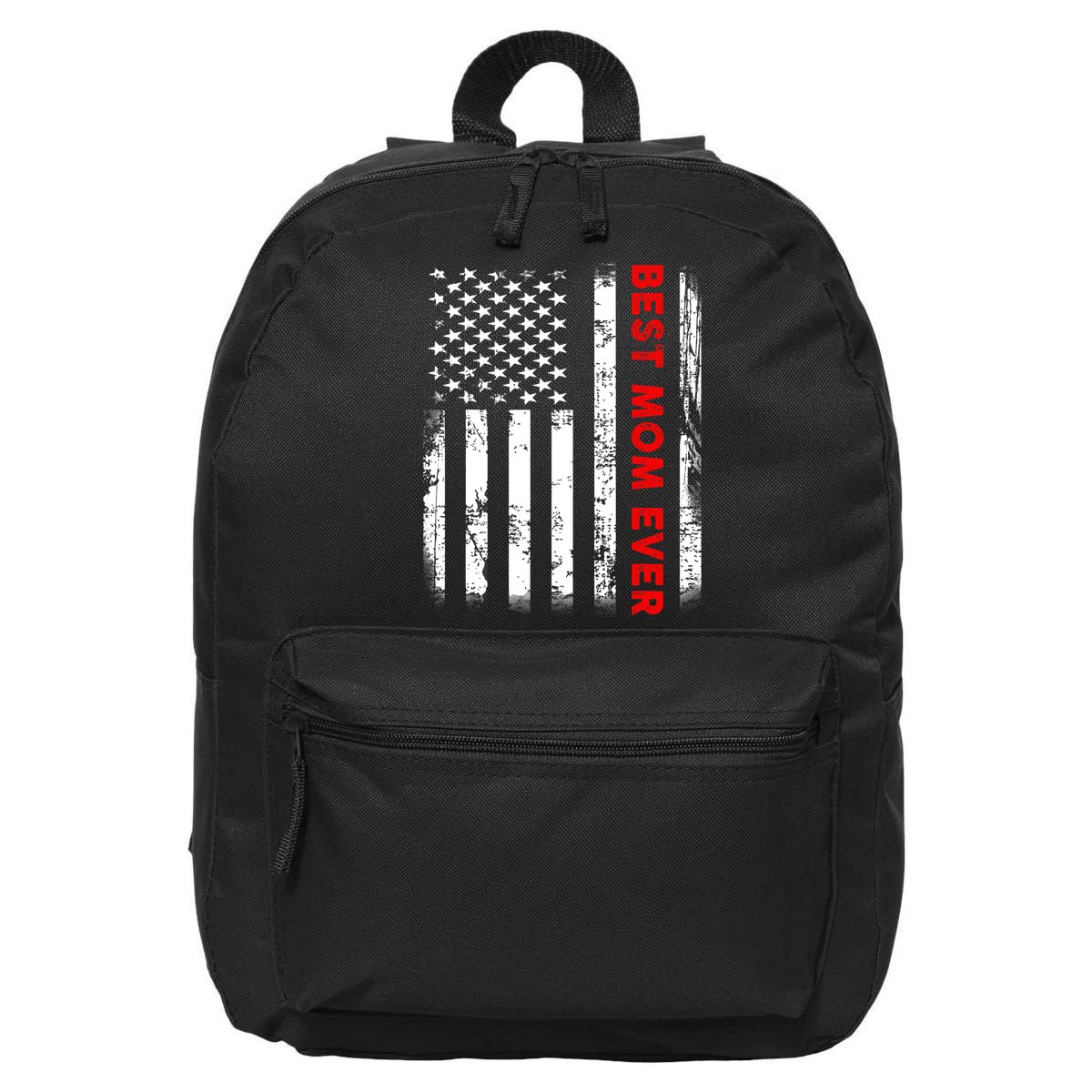 Best Mom Ever US American Flag Graphic Tee Mothers Day 16 in Basic Backpack