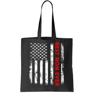 Best Mom Ever US American Flag Graphic Tee Mothers Day Tote Bag