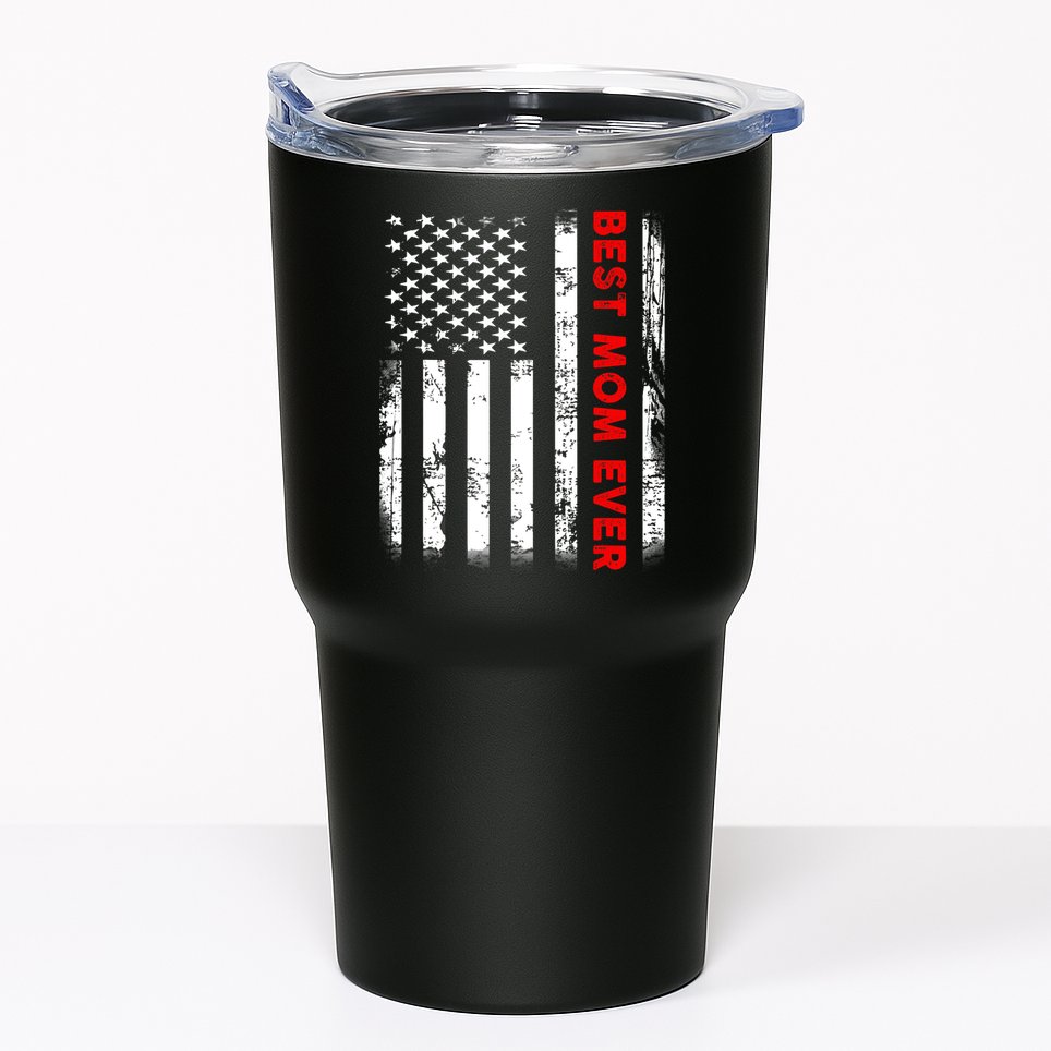 Best Mom Ever US American Flag Graphic Tee Mothers Day Tumbler