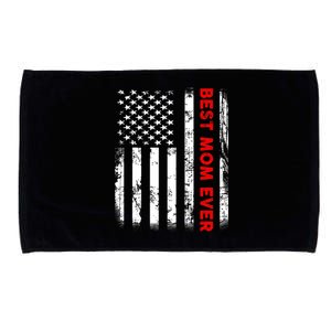 Best Mom Ever US American Flag Graphic Tee Mothers Day Microfiber Hand Towel