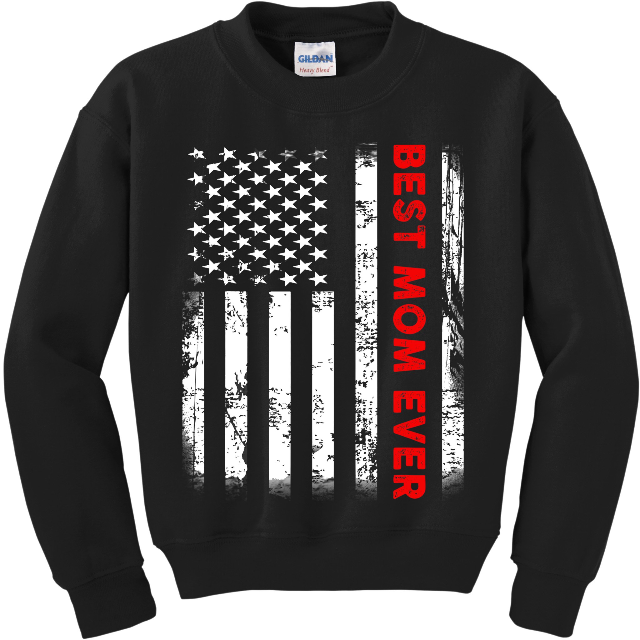 Best Mom Ever US American Flag Graphic Tee Mothers Day Kids Sweatshirt
