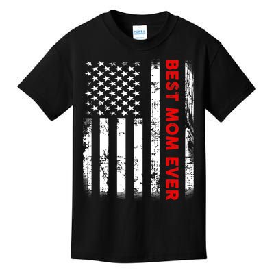 Best Mom Ever US American Flag Graphic Tee Mothers Day Kids T-Shirt