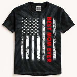 Best Mom Ever US American Flag Graphic Tee Mothers Day Kids Tie-Dye T-Shirt