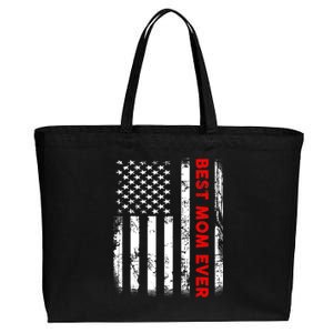 Best Mom Ever US American Flag Graphic Tee Mothers Day Cotton Canvas Jumbo Tote