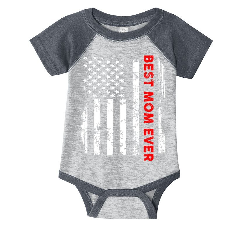 Best Mom Ever US American Flag Graphic Tee Mothers Day Infant Baby Jersey Bodysuit