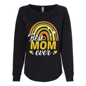 Best Mom Ever Sunflower Rainbow MotherS Day Mom Rainbow Gift Womens California Wash Sweatshirt