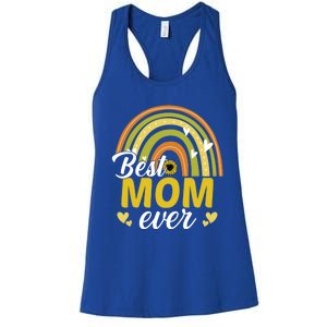 Best Mom Ever Sunflower Rainbow MotherS Day Mom Rainbow Gift Women's Racerback Tank