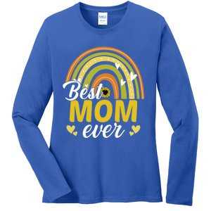 Best Mom Ever Sunflower Rainbow MotherS Day Mom Rainbow Gift Ladies Long Sleeve Shirt