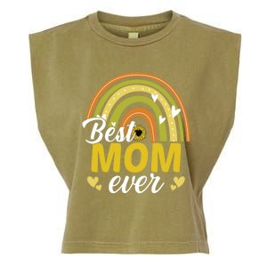 Best Mom Ever Sunflower Rainbow MotherS Day Mom Rainbow Gift Garment-Dyed Women's Muscle Tee