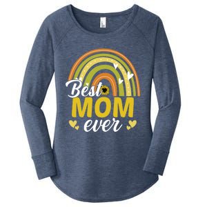 Best Mom Ever Sunflower Rainbow MotherS Day Mom Rainbow Gift Women's Perfect Tri Tunic Long Sleeve Shirt