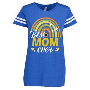 Best Mom Ever Sunflower Rainbow MotherS Day Mom Rainbow Gift Enza Ladies Jersey Football T-Shirt