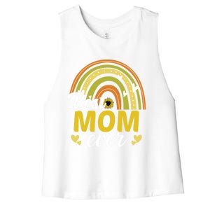 Best Mom Ever Sunflower Rainbow MotherS Day Mom Rainbow Gift Women's Racerback Cropped Tank