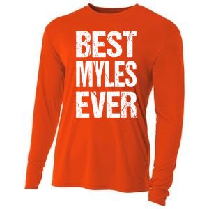 Best Myles Ever Personalized Name Custom Nickname Family Gift Cooling Performance Long Sleeve Crew