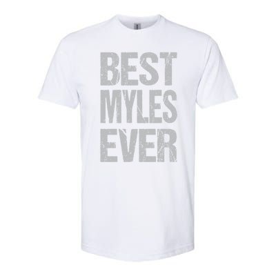 Best Myles Ever Personalized Name Custom Nickname Family Gift Softstyle® CVC T-Shirt