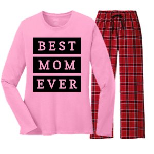 Best Mom Ever Gift For Mothers Day Women's Long Sleeve Flannel Pajama Set 