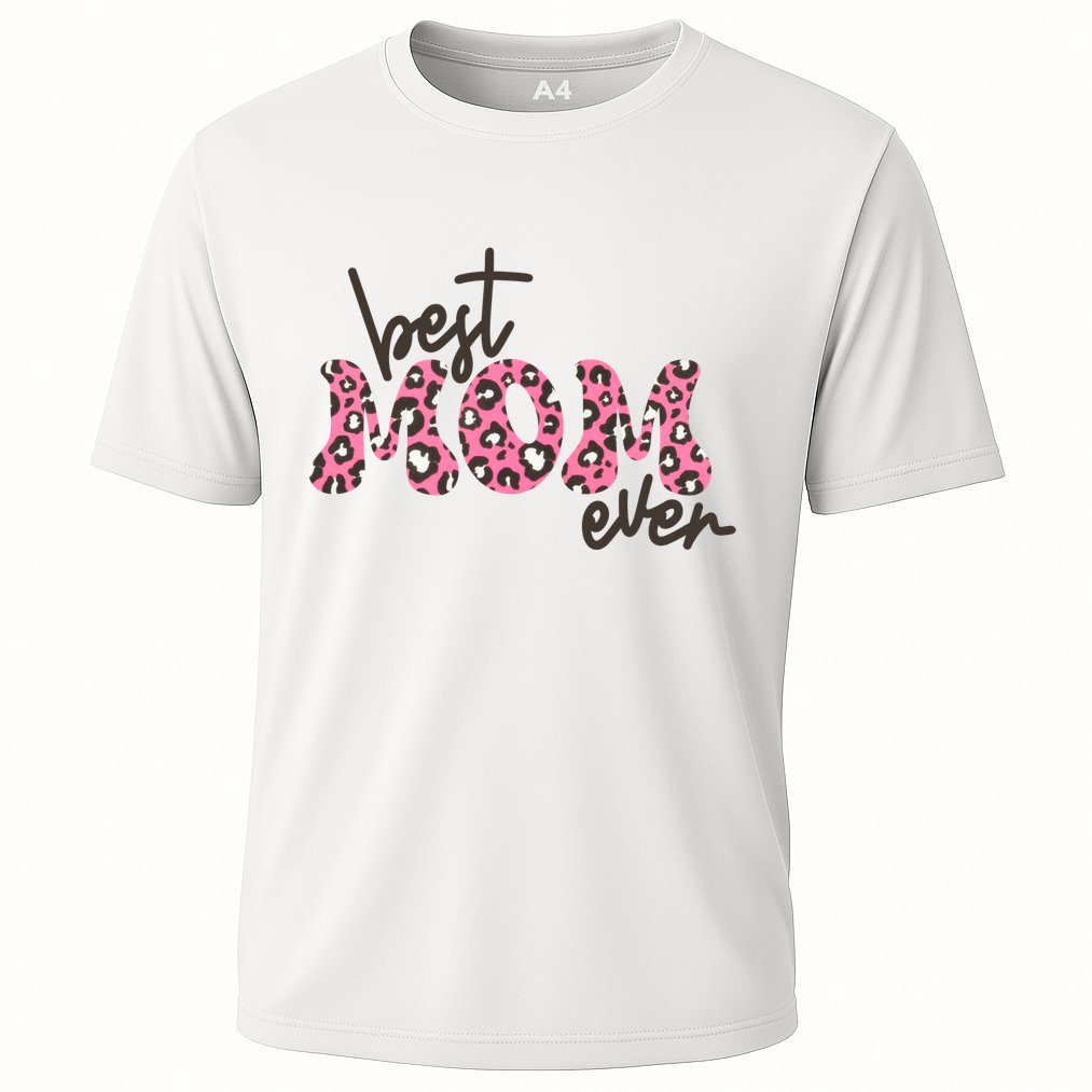 Best Mom Ever Cheetah Print Cute Gift Cooling Performance Crew T-Shirt