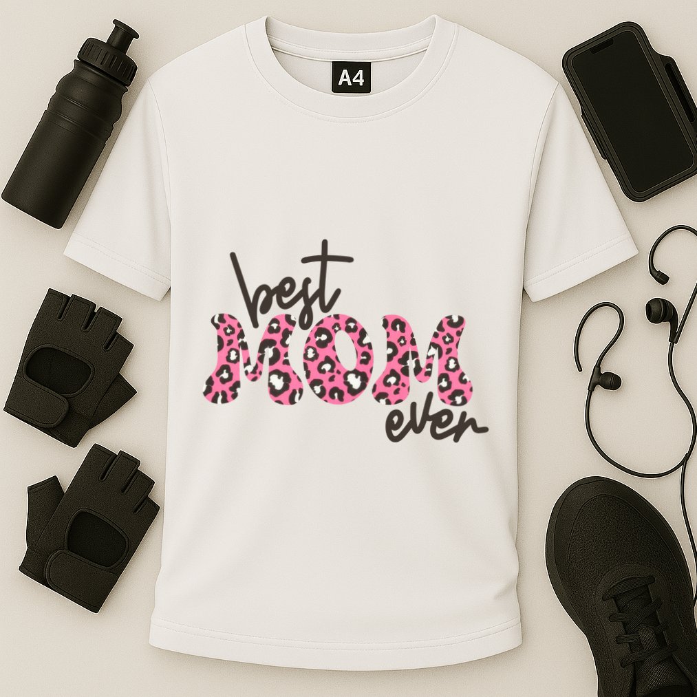 Best Mom Ever Cheetah Print Cute Gift Cooling Performance Crew T-Shirt