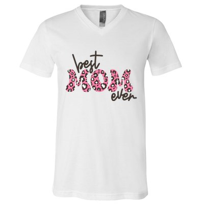 Best Mom Ever Cheetah Print Cute Gift V-Neck T-Shirt