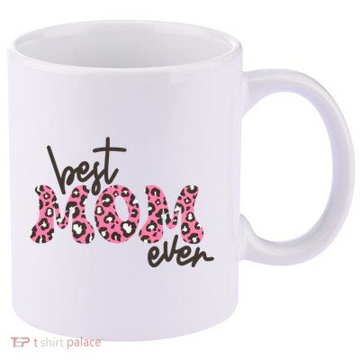 Best Mom Ever Cheetah Print Cute Gift 11oz C Handle Ceramic Mug