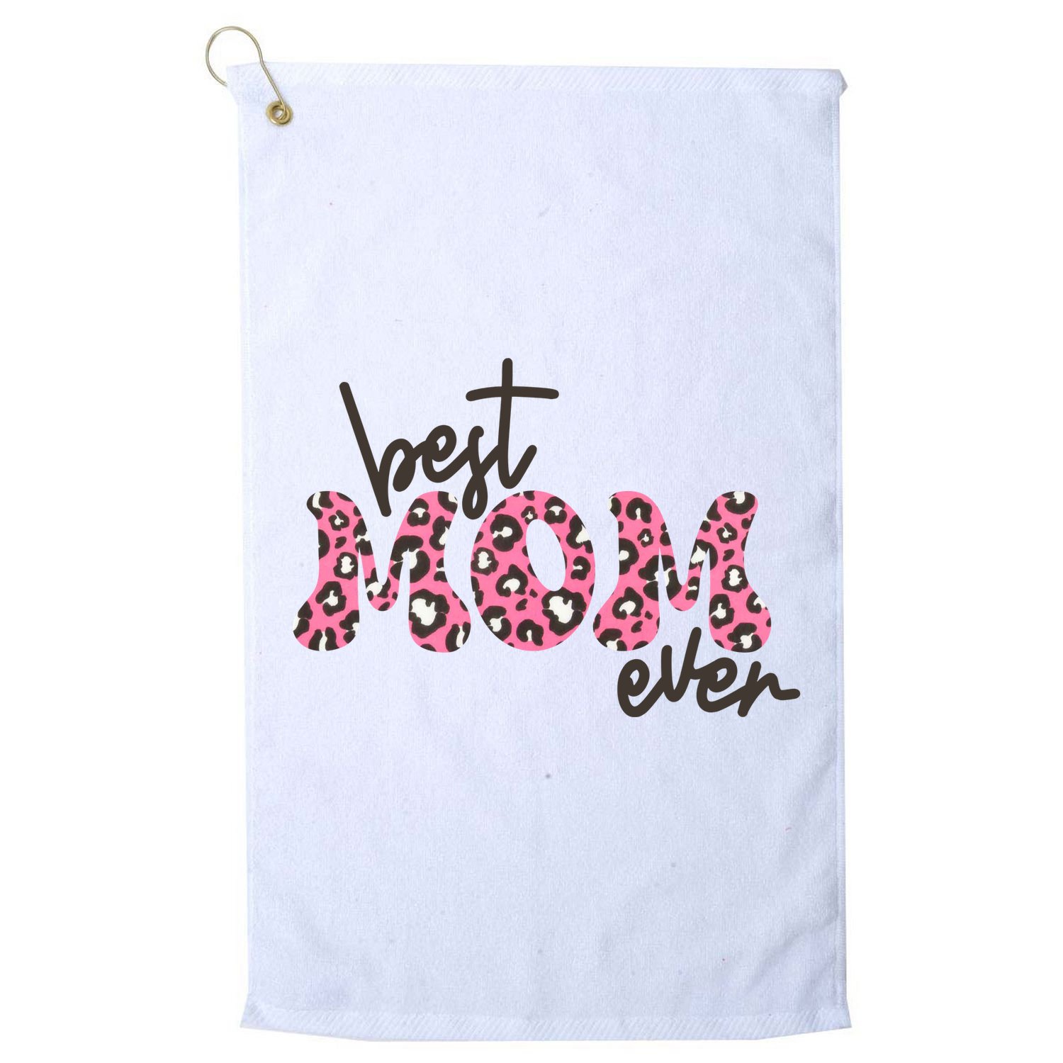 Best Mom Ever Cheetah Print Cute Gift Golf Towel