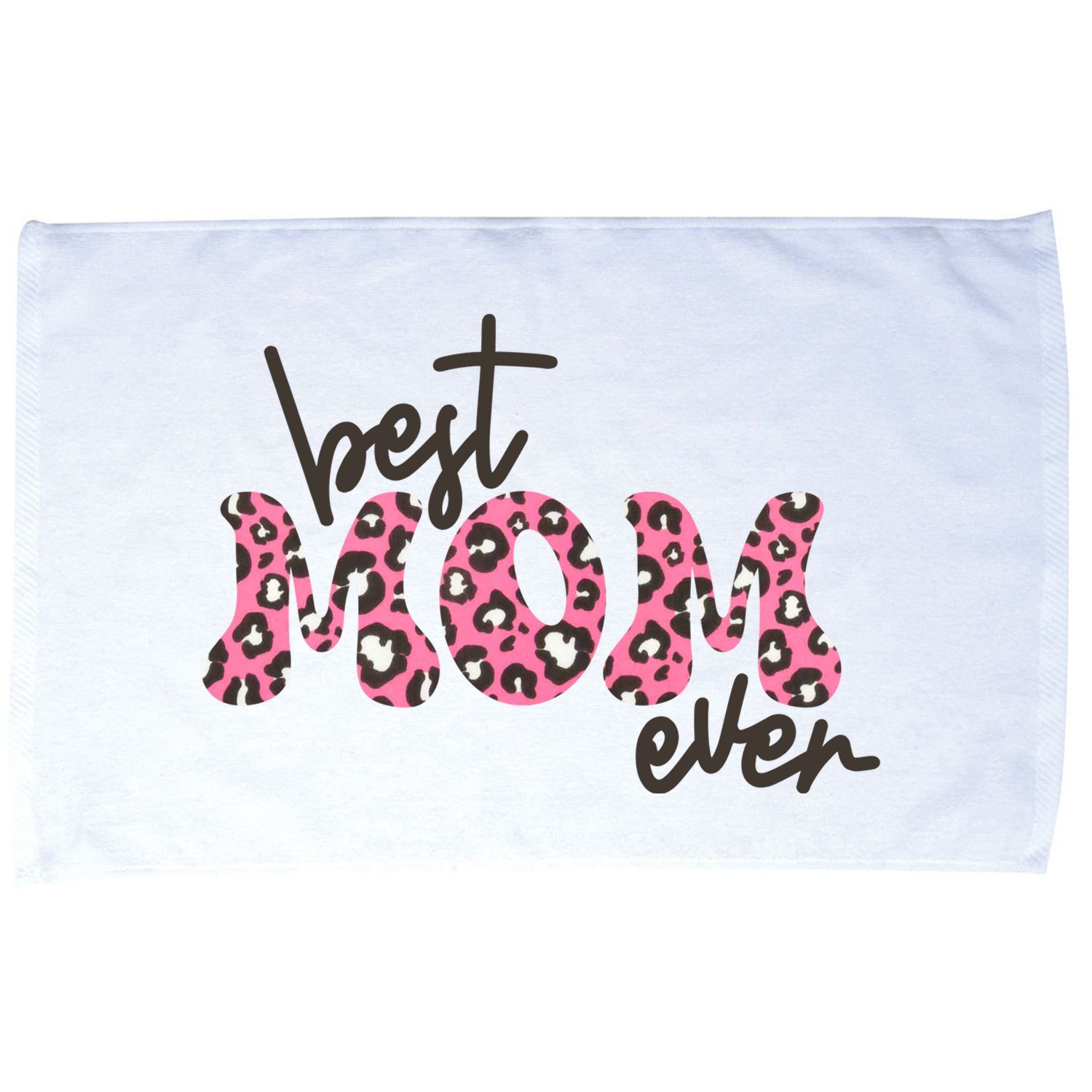 Best Mom Ever Cheetah Print Cute Gift Microfiber Hand Towel