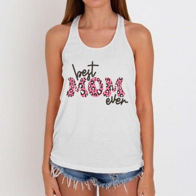 Best Mom Ever Cheetah Print Cute Gift Women's Knotted Racerback Tank