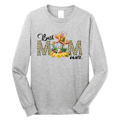 Best Mom Ever Sunflower Bird Of Paradise Flower Gnome Mom Long Sleeve Shirt