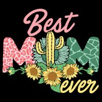 Best Mom Ever Sunflower Cactus Cute Mother's Day Cooling Performance Crew T-Shirt