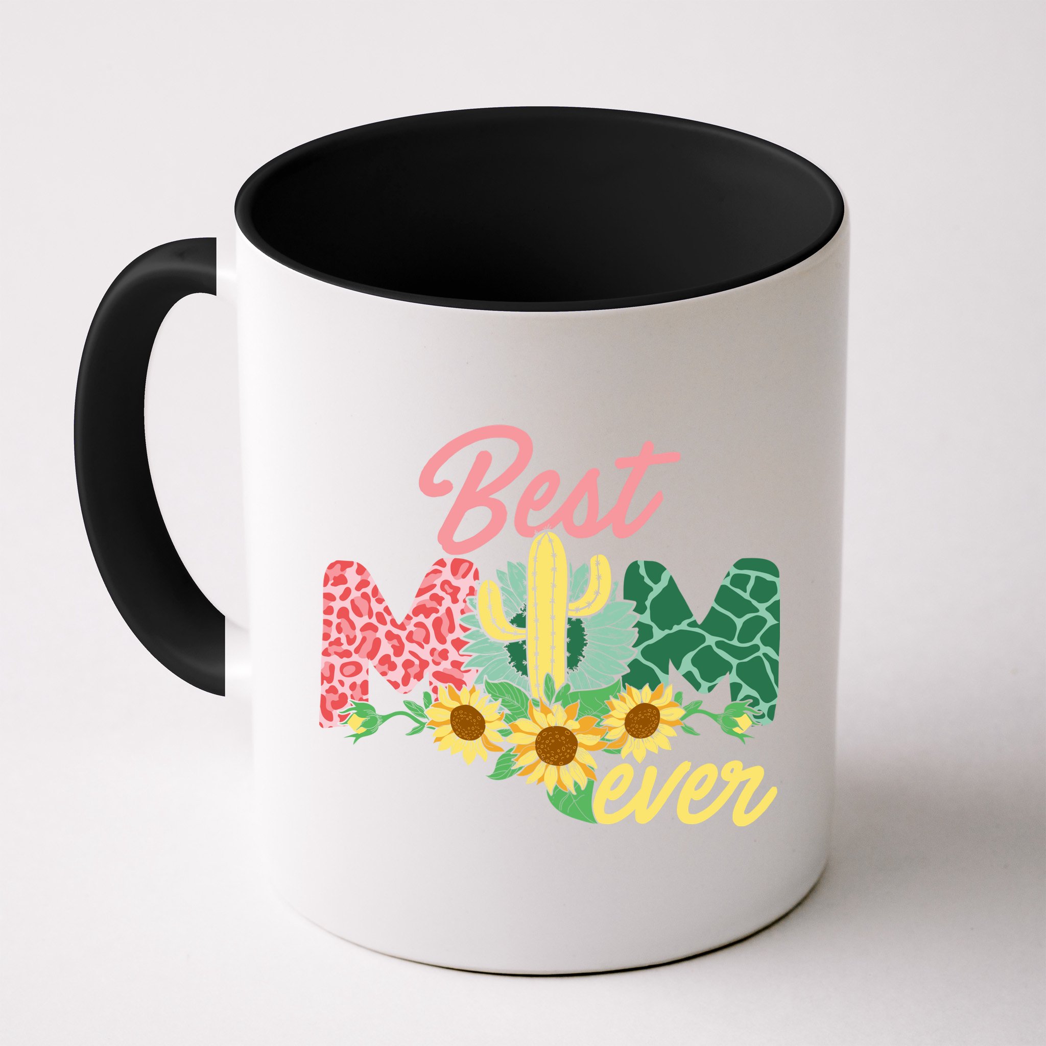 Best Mom Ever Sunflower Cactus Cute Mother's Day Mug