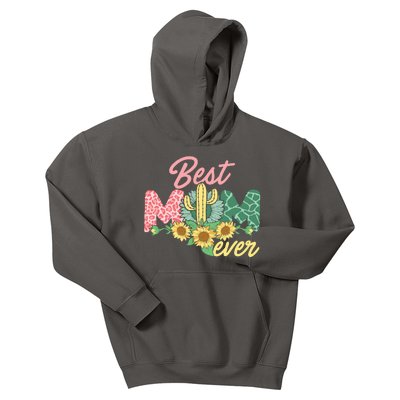 Best Mom Ever Sunflower Cactus Cute Mother's Day Kids Hoodie