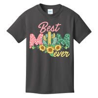 Best Mom Ever Sunflower Cactus Cute Mother's Day Kids T-Shirt