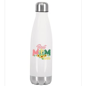 Best Mom Ever Sunflower Cactus Cute Mother's Day Stainless Steel Insulated Water Bottle