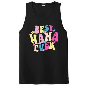 Best Mama Ever Funny Mother's Day Mommy Women Groovy Retro PosiCharge Competitor Tank