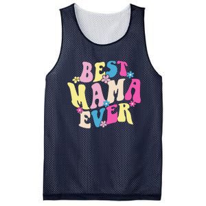 Best Mama Ever Funny Mother's Day Mommy Women Groovy Retro Mesh Reversible Basketball Jersey Tank