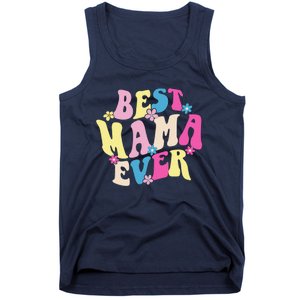 Best Mama Ever Funny Mother's Day Mommy Women Groovy Retro Tank Top