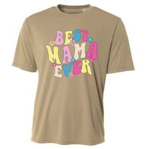 Best Mama Ever Funny Mother's Day Mommy Women Groovy Retro Cooling Performance Crew T-Shirt