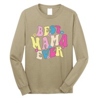 Best Mama Ever Funny Mother's Day Mommy Women Groovy Retro Long Sleeve Shirt