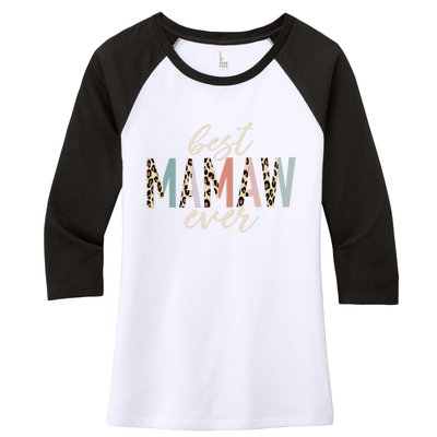 Best Mamaw Ever Gifts Leopard Print Mothers Day Women's Tri-Blend 3/4-Sleeve Raglan Shirt