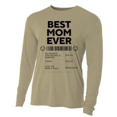 Best Mom Ever Awesome Mothers Day Gift Cooling Performance Long Sleeve Crew