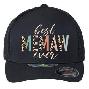 Best Memaw Ever Gifts Leopard Print Mothers Day Flexfit Unipanel Trucker Cap