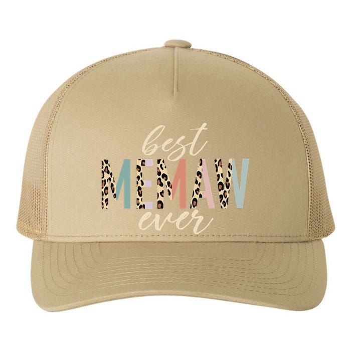 Best Memaw Ever Gifts Leopard Print Mothers Day Yupoong Adult 5-Panel Trucker Hat