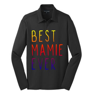 Best Mamie Ever Family Funny Cool Gift Silk Touch Performance Long Sleeve Polo