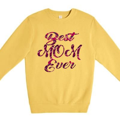 Best Mom Ever Mothers Day Stitches Pattern Design Gift Premium Crewneck Sweatshirt