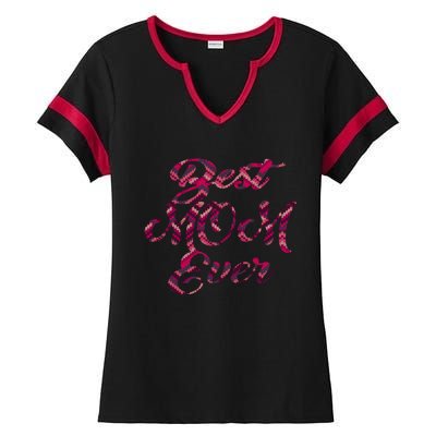 Best Mom Ever Mothers Day Stitches Pattern Design Gift Ladies Halftime Notch Neck Tee