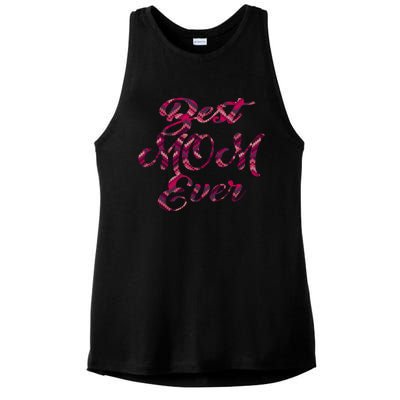 Best Mom Ever Mothers Day Stitches Pattern Design Gift Ladies PosiCharge Tri-Blend Wicking Tank