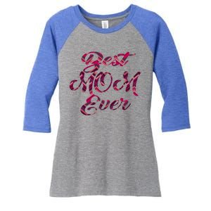 Best Mom Ever Mothers Day Stitches Pattern Design Gift Women's Tri-Blend 3/4-Sleeve Raglan Shirt