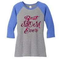 Best Mom Ever Mothers Day Stitches Pattern Design Gift Women's Tri-Blend 3/4-Sleeve Raglan Shirt